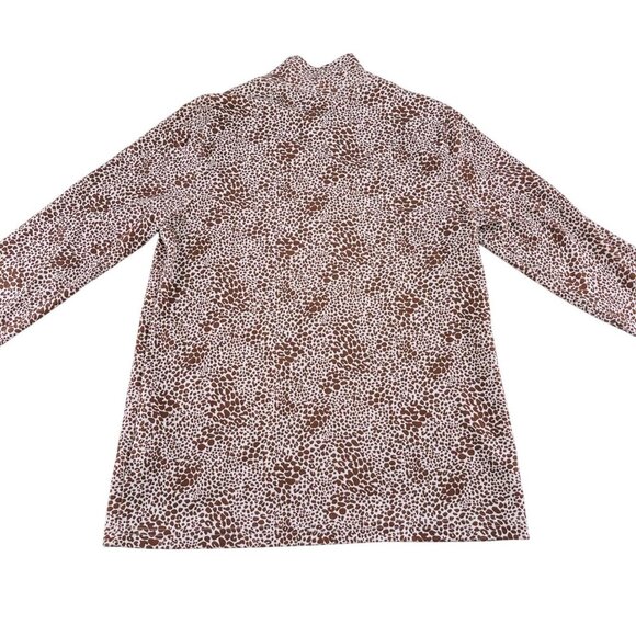 Lands End Womens Brown Leopard‎ Print Mock neck Long Sleeve Top Size XL - Picture 5 of 5